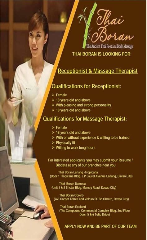 massage therapist Jobs Hiring in Philippines, 08 2024 .